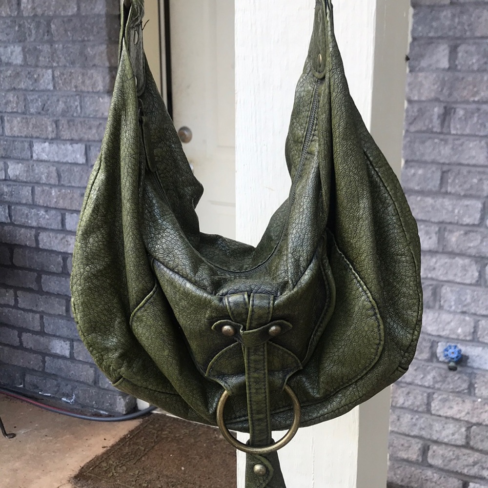 Olive Faux Leather Handbag
